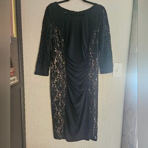 Navy blue lace mini dress